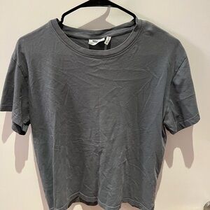 Weekday Grey Cropped T-Shirt Size M